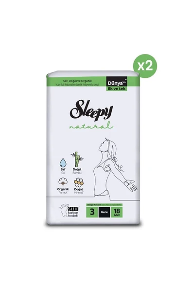 Natural Ultra Hassas Hijyenik Ped Gece 36 Adet Ped - Resim 2