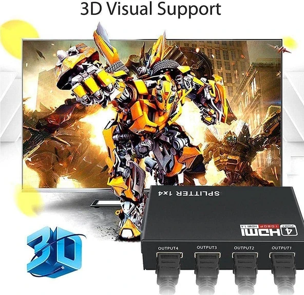 Ancheyn 4 Port Hdmi Splitter Çoklu Ekran Çoklayıcı Switch 4410 - Resim 8