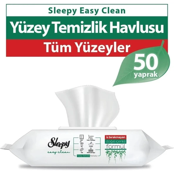 Sleepy Easy Clean 50'li Yüzey Temizlik Havlusu 2 Adet - Resim 5