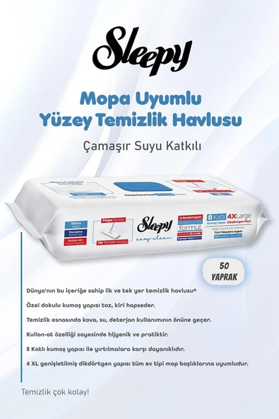 Sleepy Yüzey Temizlik Havlusu 8 Katlı 4 X Large 100 Yaprak ve Pamuk - 2