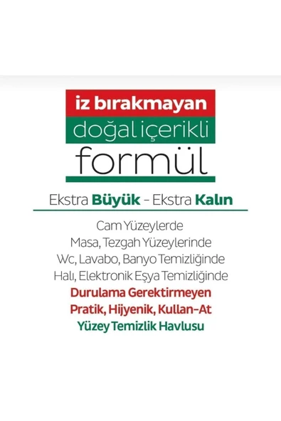 Yüzey Temizlik Havlusu 100adet Beyaz Sabun Sirkeli - Resim 4