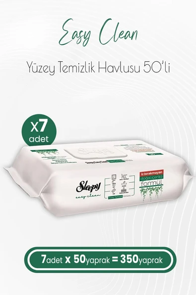 Sleepy Easy Clean Yüzey Temizlik Havlusu 50 x 7 Adet (350 Yaprak)