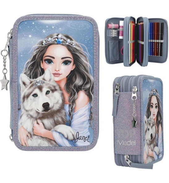 Üçlü Kalem Kutusu Wolf ürün görseli 1