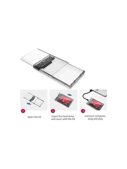 2.5 Sata Type C Usb 3.1 Usb 3.0 Şeffaf Harici Ssd Hdd Hard Disk Kutusu 4389 - Resim 5