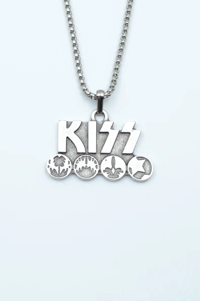 Kiss Gümüş Kaplama Örme Zincir Kolye ürün görseli 1