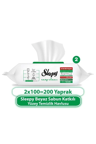 Easy Clean Beyaz Sabun Katkılı Yüzey Temizlik Havlusu 2X100 (200 Yaprak) - Resim 2