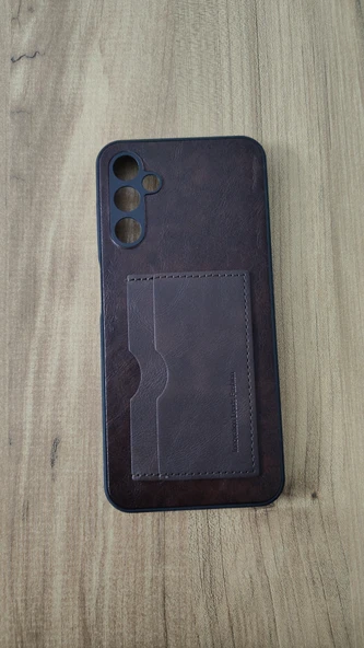 SAMSUNG A14 5G SİLİKON KILIF KART DETAYLI KOYU KAHVE