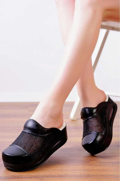 Lacivert Fileli Tasarım Kadın Air Max Tam Ortopedik Anatomik Güzellik Merkezi,sağlık Blum Sabo Terlik