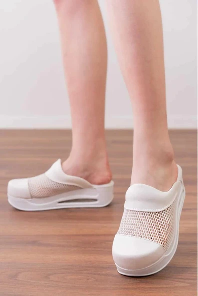 Tasarım Beyaz File Air Max Taban Kadın Tam Ortopedik Blum Sabo Terlik 2024 - 2