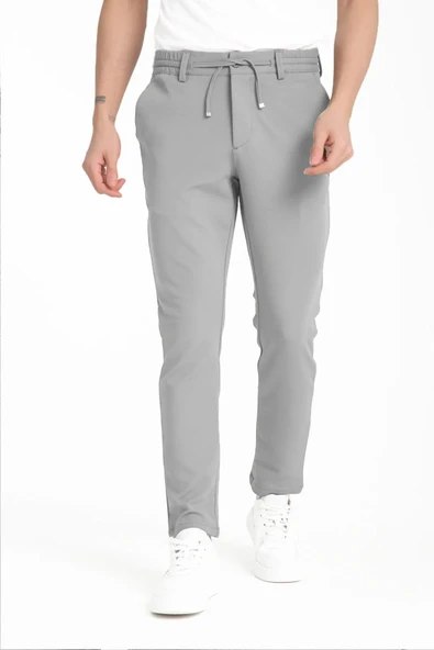 Yazı Slim Fit Likralı Erkek Jogger Pantolon 7252 - 2