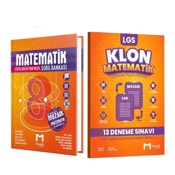 Mozaik 8.Sınıf Matematik Soru Bankası ve Deneme Seti 2 Kitap