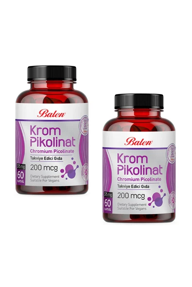 Balen Krom Pikolinat Kapsül 375 Mg 60 Kapsül x 2 Adet - Resim 2