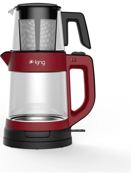 King KCM330 TeaPro 1800 W Kırmızı Cam Çay Makinesi