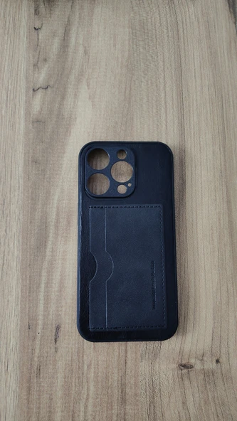 İPHONE 14 PRO SİLİKON KILIF KART DETAYLI SİYAH