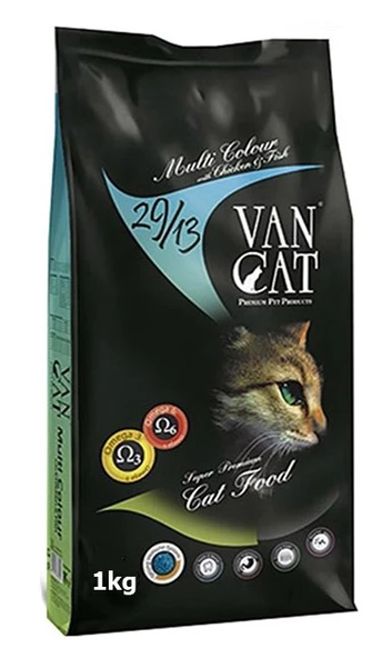 Van Cat Tavuklu Balıklı Yetişkin Kedi Maması (Renkli Taneli) 1 Kg - Besleyici ve Lezzetli Seçenek