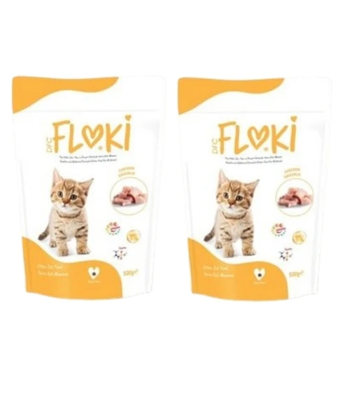 Floki Kitten Tavuklu Yavru Kedi Maması 500 Gr X 2 Adet - Sağlıklı Büyüme İçin Tam ve Dengeli Seçim