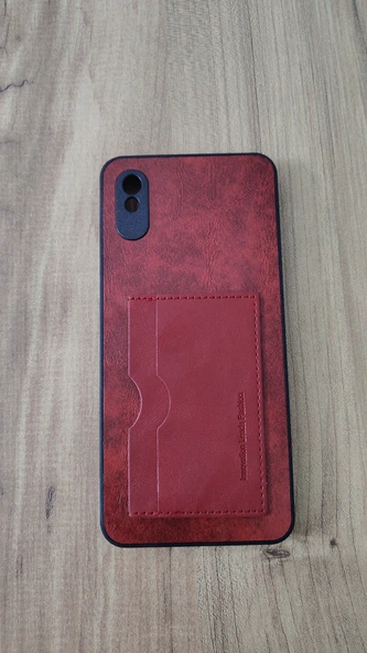 REDMİ 9A SİLİKON KILIF KART DETAYLI DALGALI KIRMIZI