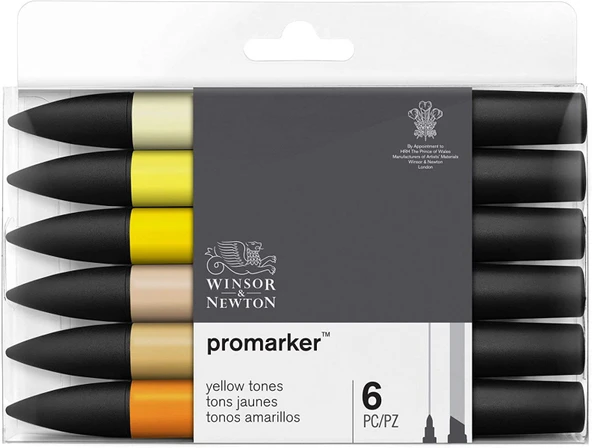 Winsor Newton Promarker 6'lı Yellow Tones ürün görseli