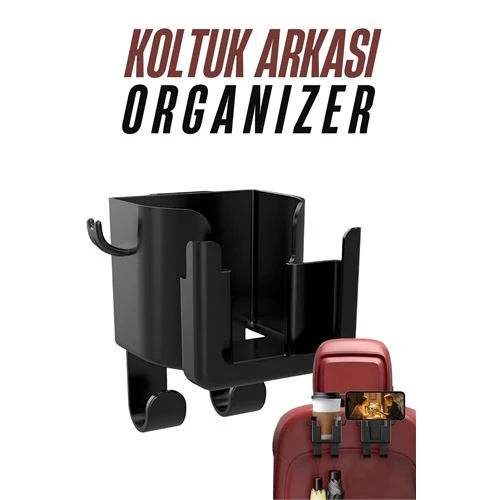 ModaCar Araç Koltuk Arkası Organizer Bardak Telefon Tutucu
