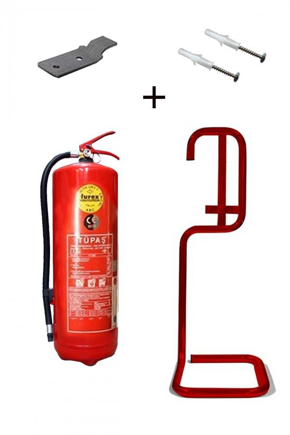6KG TÜPAŞ YANGIN TÜPÜ, DÜBEL VİDA, ASKI APARATI VE KARE SEHPA 4LÜ SET ürün görseli 1