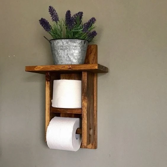 Kuzela Ahşap Tuvalet Kağıtlığı