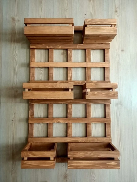 KUZELA Ahşap 6'lı Çiçeklik Saksılık Stand