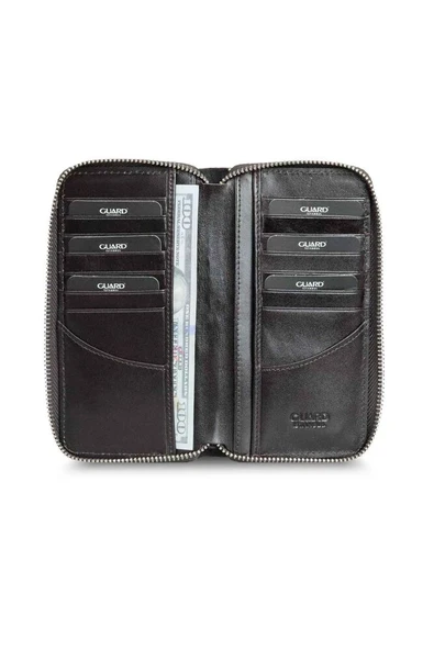 Guard Texas Baskılı Taba Fermuarlı Portföy Cüzdan Hakiki Deri P3016 - Resim 5