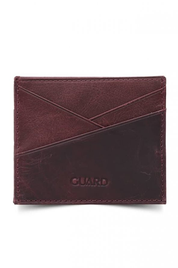 Guard Antik Bordo Hakiki Deri Kartlık P5202 - 3