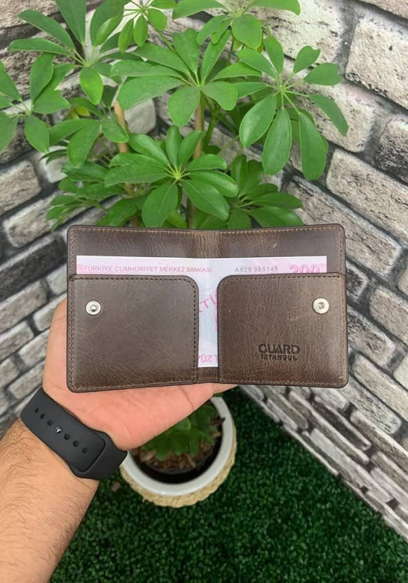 Guard Antik Kahve Patlı Tasarım Hakiki Deri Kartlık Erkek / Kadın P5239 - 2