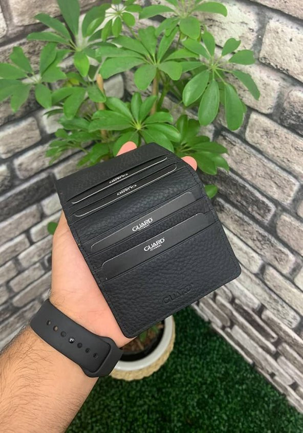 Guard Siyah / Kırmızı Patlı Tasarım Hakiki Deri Kartlık Erkek / Kadın P5239 - 2
