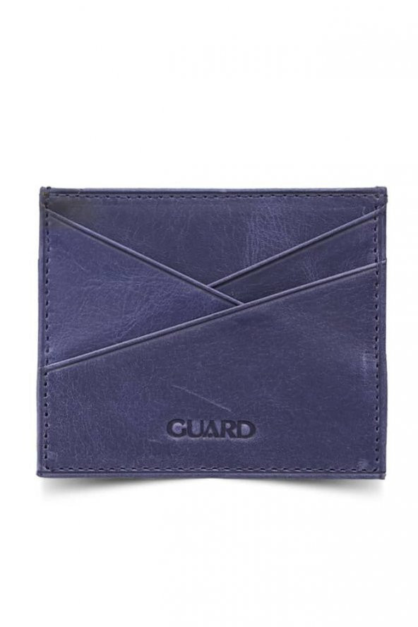 Guard Antik Lacivert Hakiki Deri Kartlık P5202 - 3