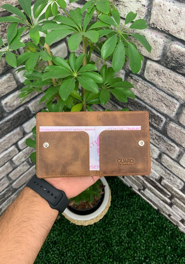 Guard Crazy Taba Patlı Tasarım Hakiki Deri Kartlık Erkek / Kadın P5239 - 2