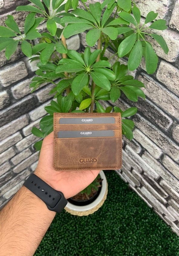 Guard Crazy Taba Patlı Tasarım Hakiki Deri Kartlık Erkek / Kadın P5239 - 3