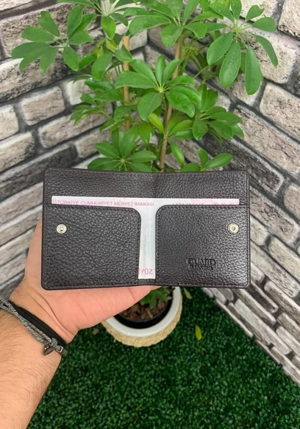 Guard Kahverengi Patlı Tasarım Hakiki Deri Kartlık Erkek / Kadın P5239 - 2