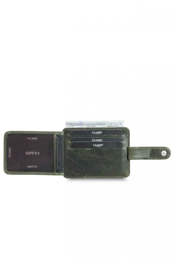 Guard Dikey Crazy Yeşil Hakiki Deri Kartlık Erkek / Kadın P5171 - 3
