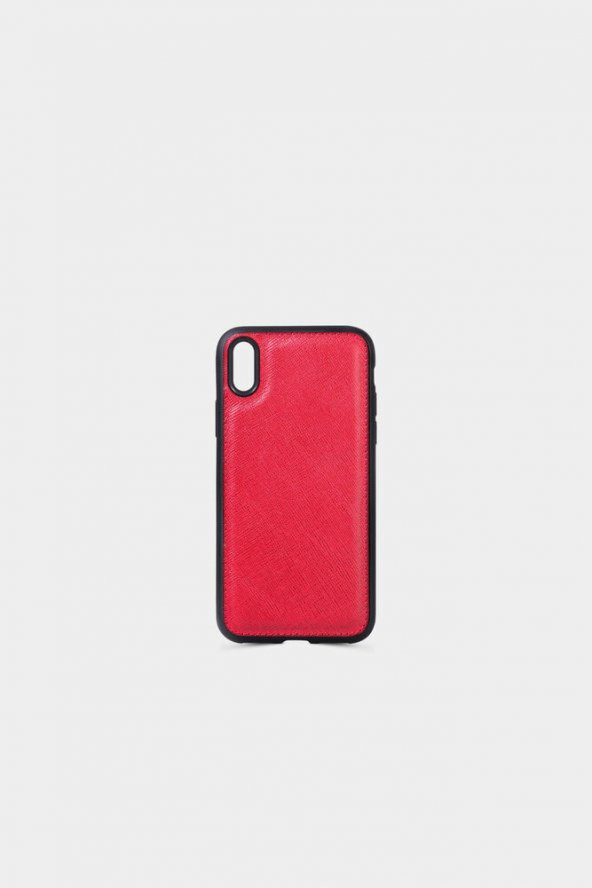 Guard Kırmızı Saffiano Hakiki Deri iPhone X / XS Kılıfı - 3