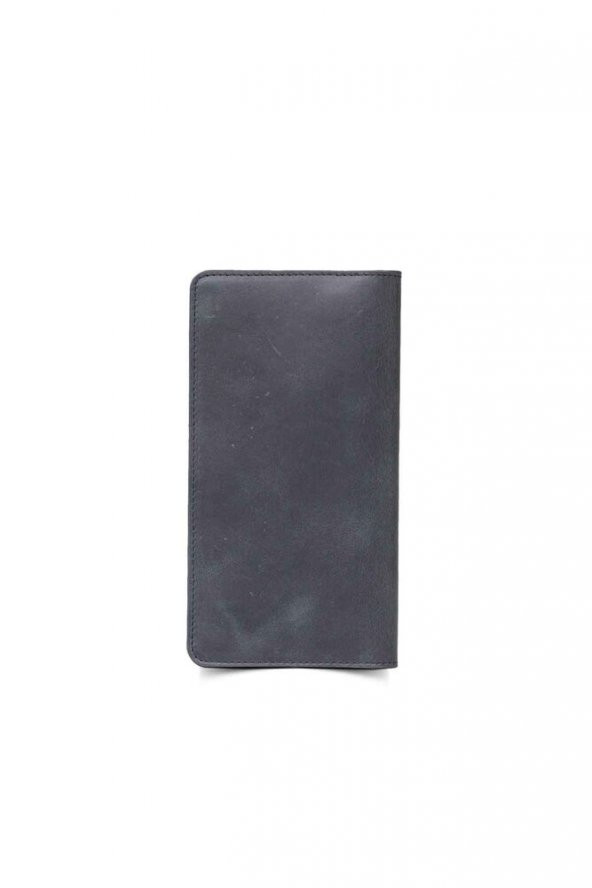 Guard Antik Siyah Telefon Girişli Hakiki Deri Erkek/Kadın Portföy Cüzdan P3047 - 6