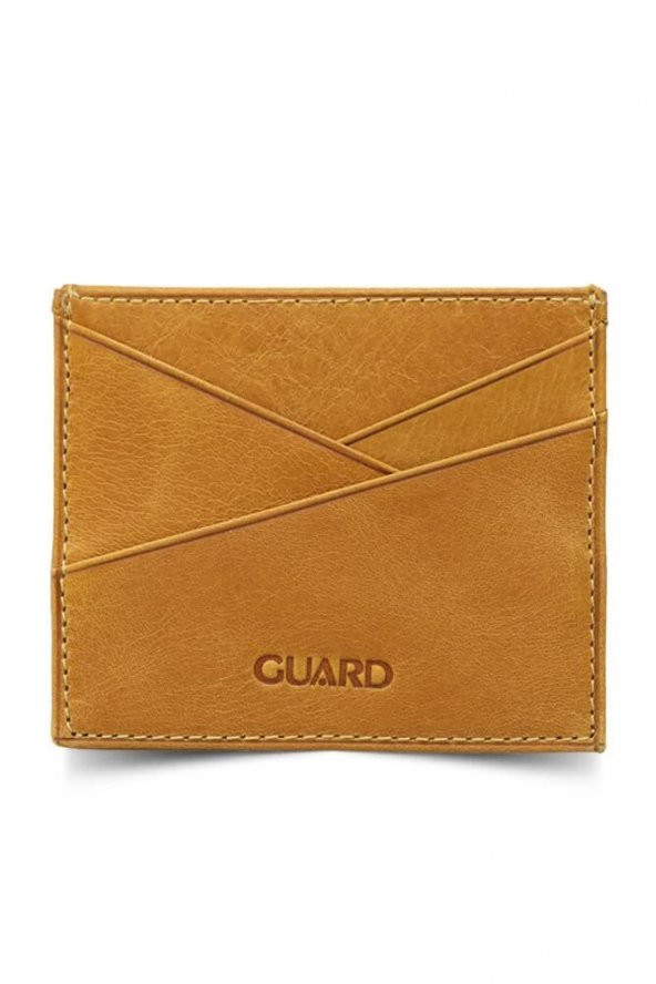 Guard Antik Sarı Hakiki Deri Kartlık P5202 - 3
