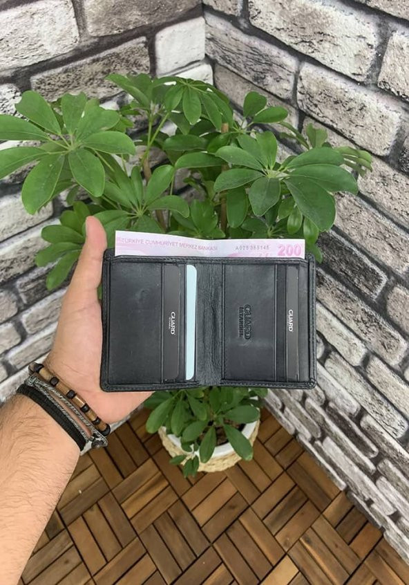 Guard Siyah Tiguan Crazy  Minimal Spor Hakiki Deri Erkek Cüzdanı P705 - 4