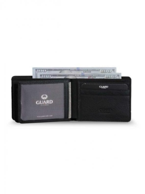 Guard Mat Siyah Hakiki Deri Erkek Cüzdanı P1315 - 3