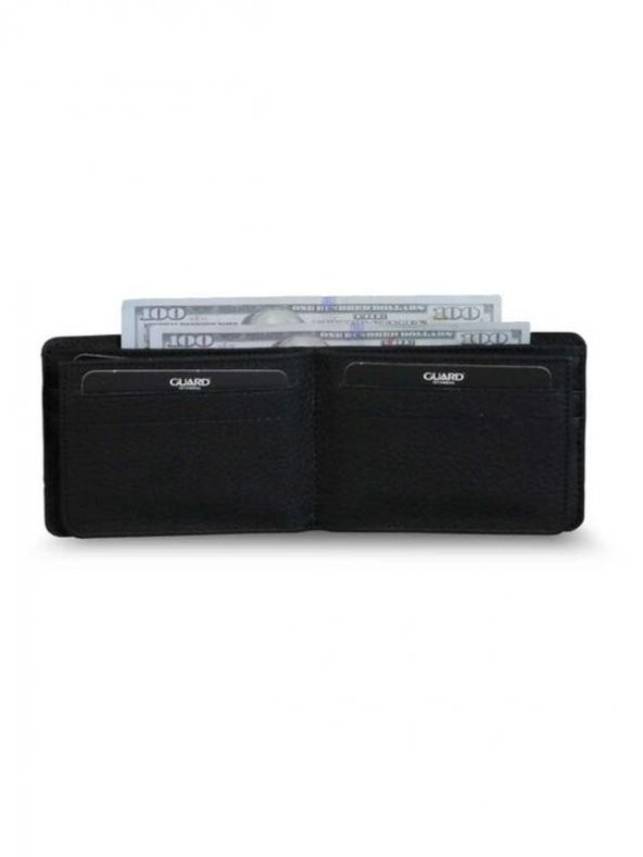 Guard Mat Siyah Hakiki Deri Erkek Cüzdanı P1315 - 4
