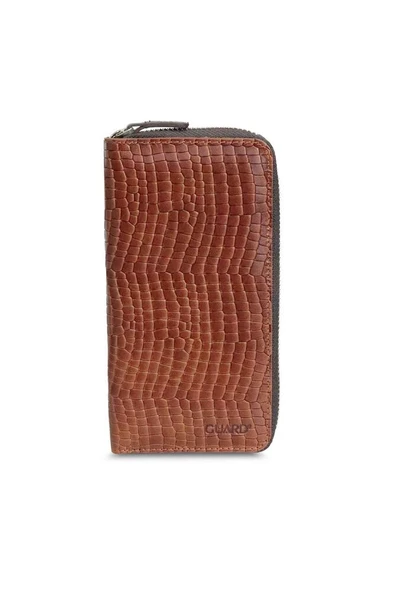 Guard Texas Baskılı Taba Fermuarlı Portföy Cüzdan Hakiki Deri P3016 - Resim 4