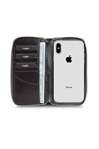Guard Texas Baskılı Taba Fermuarlı Portföy Cüzdan Hakiki Deri P3016 - Resim 6