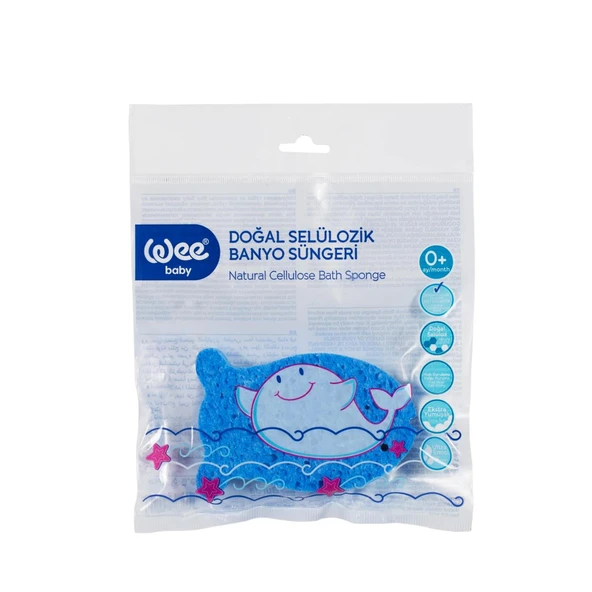 Wee Baby Doğal Selülozik Banyo Süngeri - MAVİ