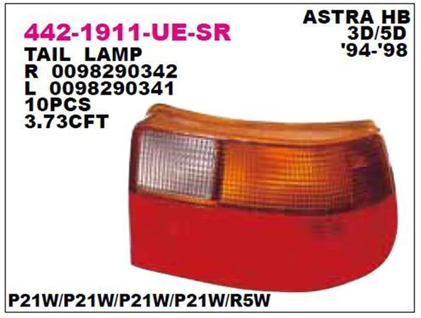 Stop Lambası Sağ Astra F Bm 95-98