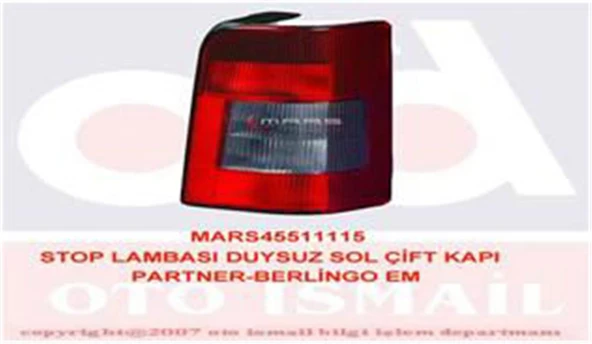 Stop Lambası Duysuz Sol Çift Kapı Partner-Berlingo Em