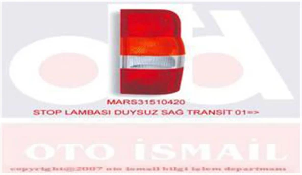 Arka Stop Lambası Duysuz Sağ Transit V184 01 06