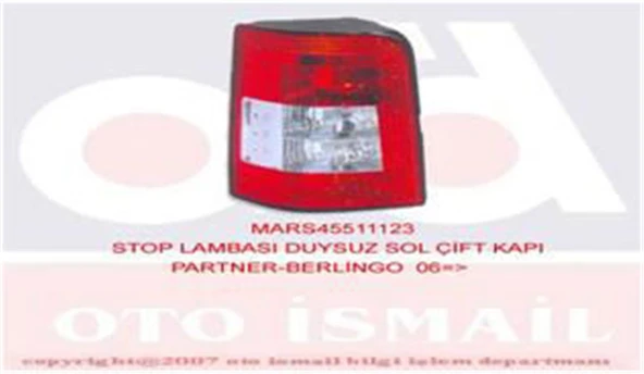 Stop Lambası Duysuz Sol Çift Kapı Partner-Berlıngo 06