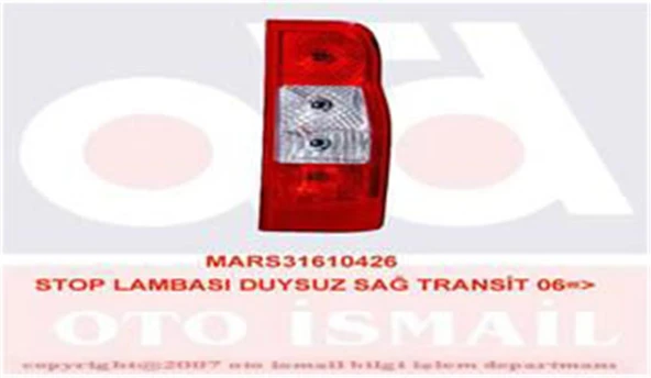 Stop Lambası Duysuz Sağ Transit V348-V347 06 14