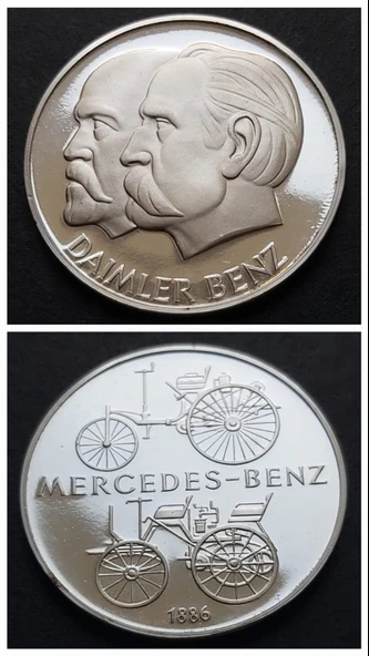 Escoines Koleksiyon 1886 Daimler-Benz 25 Gram Gümüş (999) Mercedes-Benz 100. Yılı Hatıra Madalyon ürün görseli 1